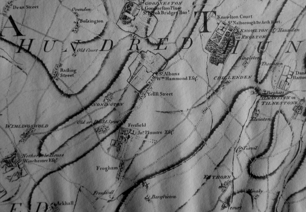 1769 Nonington crop b&w from Andrews map