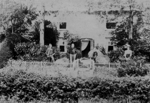 The Firs in Easole Street. The picture is believed to show the Croft family in their garden.