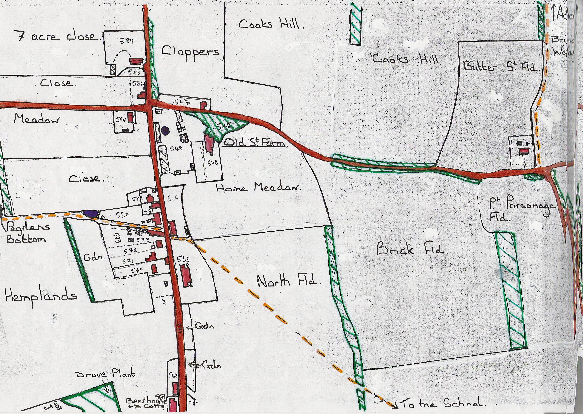 1859 PLC Holt St Farm area sketch map