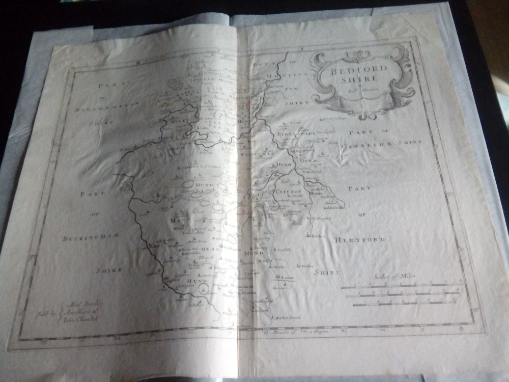 Bedfordshire by Robert Morden for Camden's Britannia, 1722.
£45