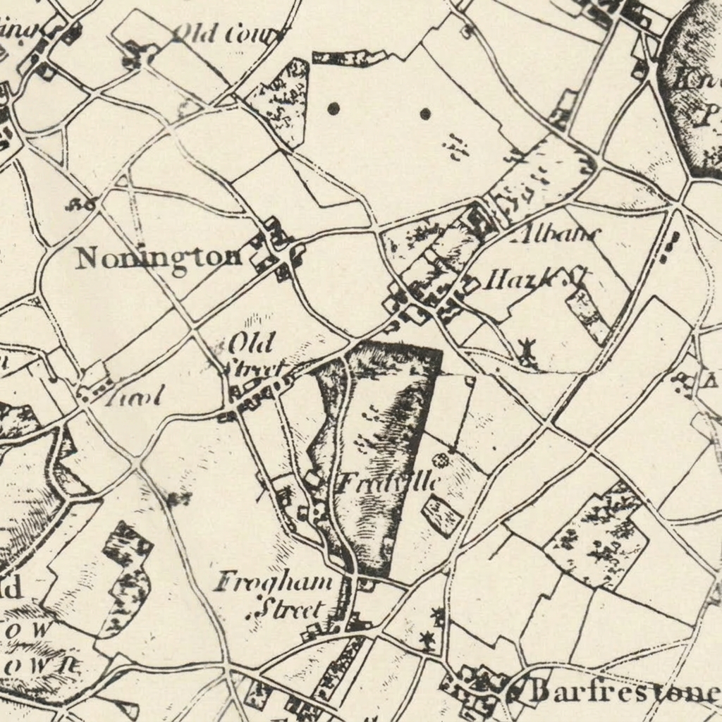1815 map of Nonington button
